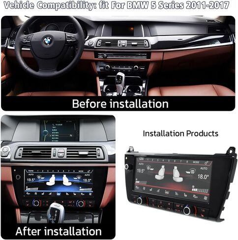 استبدال التحكم في المناخ بشاشة تعمل باللمس لسلسلة 2011 2012 2013 2014 2015 2016 2017 BMW F10 F11 5 Series. ترقية لوحة التيار المتردد بشاشة LED مقاس 10 بوصات in Kuwait