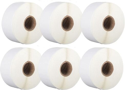 AOMYA - متوافق مع DYMO 30252 (1-1/8" x 3-1/2") ملصقات العناوين والرمز الشريطي - متوافقة مع طابعات Rollo وDYMO Labelwriter 450 و4XL وZebra المكتبية [6 بكرات/2100 ملصق] in Kuwait