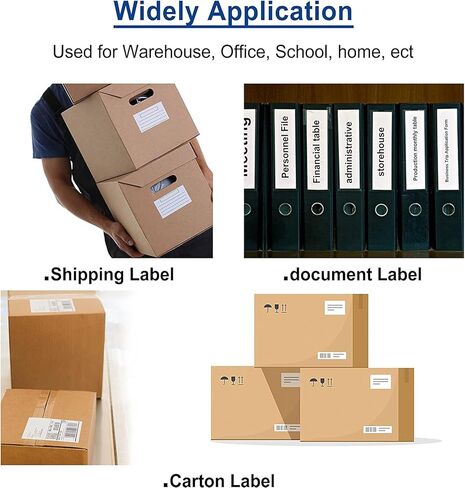 AOMYA - متوافق مع DYMO 30252 (1-1/8" x 3-1/2") ملصقات العناوين والرمز الشريطي - متوافقة مع طابعات Rollo وDYMO Labelwriter 450 و4XL وZebra المكتبية [6 بكرات/2100 ملصق] in Kuwait