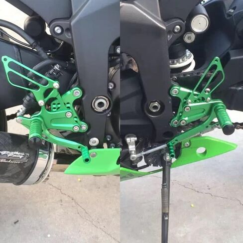 CNC ZX6R 09-20 Motorcycle Adjustable Rearsets Foot Pegs Rear Set Footpeg Brake Shift Pedal Compatible with Ninja 600 ZX6R ZX636 2009-2020 Black in Saudi Arabia