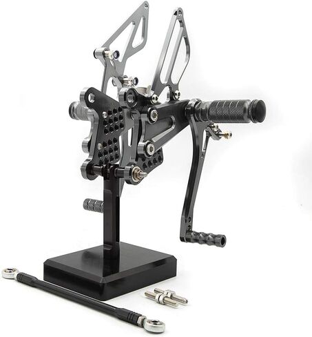 CNC ZX6R 09-20 Motorcycle Adjustable Rearsets Foot Pegs Rear Set Footpeg Brake Shift Pedal Compatible with Ninja 600 ZX6R ZX636 2009-2020 Black in Saudi Arabia