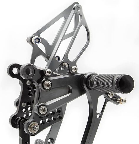 CNC ZX6R 09-20 Motorcycle Adjustable Rearsets Foot Pegs Rear Set Footpeg Brake Shift Pedal Compatible with Ninja 600 ZX6R ZX636 2009-2020 Black in Saudi Arabia