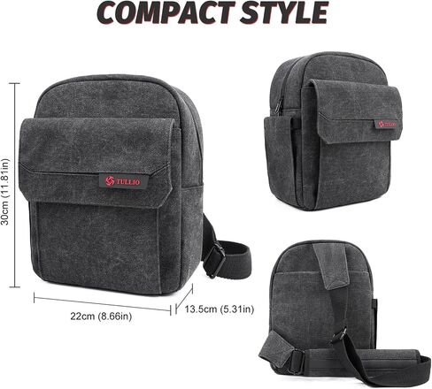 حقيبة كاميرا Tullio Crossbody للمصور الفوتوغرافي من القماش حقيبة حبال محفظة مقاومة للماء Dslr حقيبة متوافقة مع نيكون سوني للرجال والنساء in Kuwait