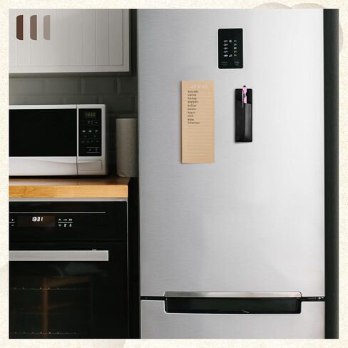 6 Pcs Magnetic Notepads for Refrigerator Funny Memo Notepad Kraft Grocery List, on The Menu, to Do List Pad with 1 Pu Leather Pen Holder for Convenient Kitchen Organization 50 Sheets Per Pad in Saudi Arabia