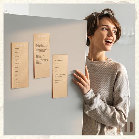 6 Pcs Magnetic Notepads for Refrigerator Funny Memo Notepad Kraft Grocery List, on The Menu, to Do List Pad with 1 Pu Leather Pen Holder for Convenient Kitchen Organization 50 Sheets Per Pad in Saudi Arabia