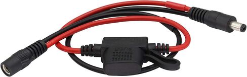 zdyCGTime 14AWG DC 5.5 مم × 2.1 مم ذكر إلى أنثى سلك توصيل سريع للفصل كابل تمديد DC 55 21 مم كابل طاقة ذكر إلى أنثى مع حامل مصهر لشريط LED، كاميرا مراقبة (40 سم) in Saudi Arabia