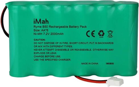 حزمة بطارية بديلة 300-03864-1 LYNXRCHKIT-SC للوحة Honeywell Lynx Plus WALYNX-RCHB-SC | iMah Ryme B50 AA Ni-MH 7.2V 2000mAh سعة أعلى in Kuwait