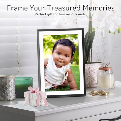 إطار صور رقمي NexFoto سعة 32 جيجابايت مقاس 10.1 بوصة، إطار صورة رقمي WiFi، إطار صورة إلكتروني مع شاشة لمس IPS، سهل مشاركة صور الفيديو عبر التطبيق، قابل للتركيب على الحائط، هدية للأجداد in Kuwait