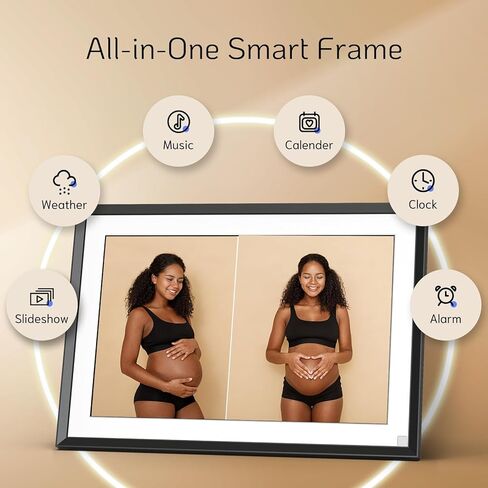 إطار صور رقمي NexFoto سعة 32 جيجابايت مقاس 10.1 بوصة، إطار صورة رقمي WiFi، إطار صورة إلكتروني مع شاشة لمس IPS، سهل مشاركة صور الفيديو عبر التطبيق، قابل للتركيب على الحائط، هدية للأجداد in Kuwait