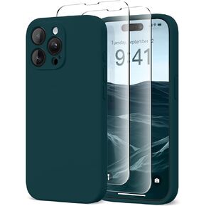Magnetic for iPhone 14 Pro Max Case, Compatible with MagSafe, [Full Camera Protection][2 Screen Protectors] Silicone Shockproof Protective Phone Case for iPhone 14 Pro Max 6.7", Alpine Green