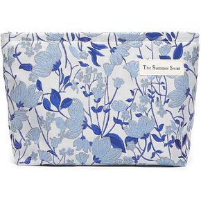 | Large Aesthetic Makeup Bag | Floral Makeup Bag | Mid-day Clutch | Period Kit Bag | Hygiene Bag | Skincare Bag | Cute Makeup Bag (Tulip)