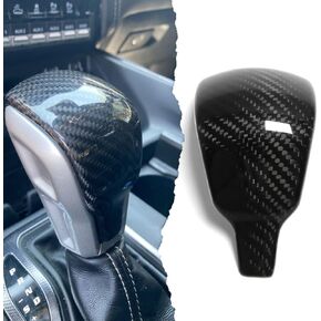 Car Center Console Water Cup Panel Cover for Dodge Ram 1500 TRX Limited Rebel Laramie 2019 2020 2021 2022 2023, Genuine Carbon Fiber Interior Cup Holder Trim (Gear Shift Knob Cover)