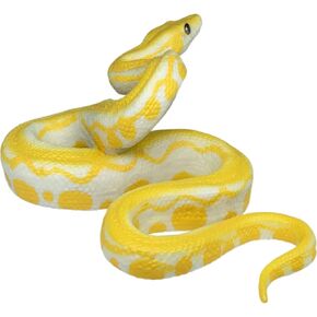 Realistic Fake Snake Toy Rubber Gag Toys- Python Snake Action Figure for Halloween Prank Props, Fake Snake Scare Birds and Squirrels, Boa Constrictor Figurine Scary Prank Toys for Kids