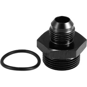 X AUTOHAUX 10AN Flare to 16AN ORB O Ring Port Male Fuel Pump Rail Adapter Fuel Fitting Adapters for Vehicle Aluminum Alloy Black