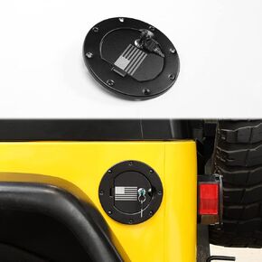 for Jeep TJ Gas Cap Cover Fuel Filler Tank Cover with Lock for Jeep Wrangler TJ 1997-2006, US Flag Style, Exterior Accessories