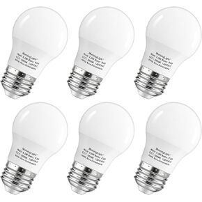 MorningLight A15 LED Bulb, 60Watt Equivalent, 3000K Soft White, 6.5W 600 Lumens, E26 Base, Non-Dimmable, ETL Listed, A15 6.5W LED Bulb for Ceiling Fan, Modern & Rustic Lighting Fixtures, 6-Pack
