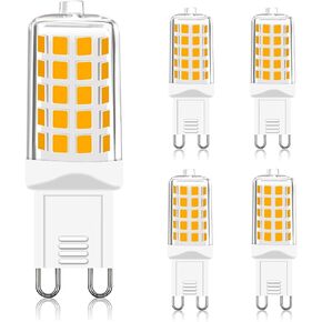 G9 LED Bulbs - 40W Equivalent, T4 Chandelier Light, 2700K Warm White 450lm, Non-Dimmable Bi-Pin G9 Base, 4W LED, 360° Beam Angle, 5-Pack
