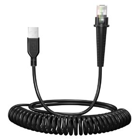9.84ft Barcode Scanner Cable for Honeywell Scanner Cable MS9520 MS5145 MS1890 MS9524 MS9535 Voyager MS9540 MK9540 MS9541 MS9544 MS9590 MS9590i Fusion MS3780 Cord Barcode Scanner USB Cable Coiled Cord