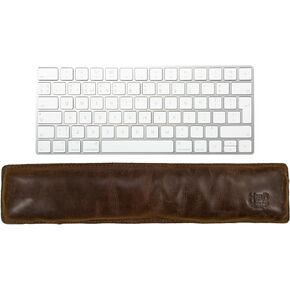 Hide & Drink, Keyboard Wrist Rest Pad, Keyboard Cushion, Wrist Support for Laptop & Computer, Keyboard Pad, Full Grain Leather, Handmade, Bourbon Brown