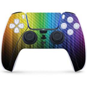 MightySkins Carbon Fiber Gaming Skin for PS5 / Playstation 5 Controller - Bright Smoke | Durable Textured Carbon Fiber Finish | Easy to Apply and Change Style | Made in The USA