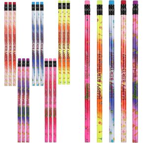 Happy Birthday Pencils for Students Kids Color Changing Pencil Birthday Pencils with Top Erasers Teacher Reward Pencils and Erasers Assorted Color Thermochromic Pencils for Kids Party