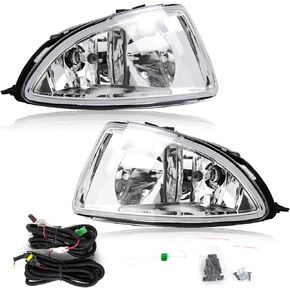 RP Remarkable Power, Fog Lights for 2004 2005 Civic 2/4DR (EM2/ES1/ES2) Driving Bumper Fog Lamps with Wiring Harness& Switch Clear Lens Light Kit