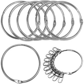 12 Packs Loose Leaf Binder Rings 3.9 Inch Nickle Plated Steel Book Rings Extra Large Office Book Rings Keychain Rings Metal Book Rings for Home Office (3.9 Inch-12 Pack)