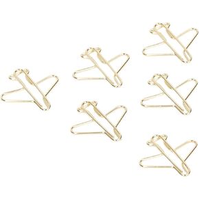 Airplane Shaped Paper Clips, Pack of 100 Portable Anti Rust Electroplating Gold Cute Metal Plane Shaped Bookmark Clips Creative Plane Paper Clips for Home School Office Supplies Wedding Decoration