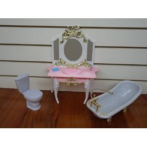 Gloria Dollhouse Furniture Classis Style Bathroom Play Set