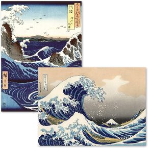 2 Pack - The Great Wave Off Kanagawa by Katsushika Hokusai & Stormy Sea at the Naruto Rapids by Ando Hiroshige - Japanese Fine Art Wall Posters (LAMINATED, 18" x 24")