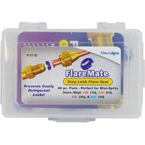 Nu-Calgon 4177-20 Includes Sizes (10 ea.) 1/4", 3/8", 1/2", 5/8" FlareMate Stop Leak Flare Seal 40 pc. Combo Pack