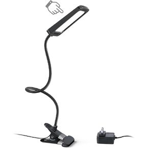 TROND Desk Lamp with Versatility Clamp, 1000LM Clip on Light, 5 Color Modes 5 Brightness Levels, Gooseneck Touch Control with USB Charging Port, 30 Mins Timer for Reading Craft Sewing Work Study Task