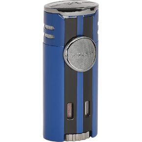 Xikar High Performance HP4 Diamond Quad Flame Cigar Lighter, in Attractive Gift Box, in-line Fuel Adjustment Wheel, Oversized Double EZ-View Fuel Windows, Matte Black