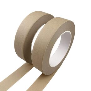 Masking Tape 1 Inch, 2 Rolls Painter's Tape 1 Inch x 55 Yards, Painting Adhesive Tape for Painting, Home, Office, School Stationery, Arts, Crafts, Decoration (Brown)