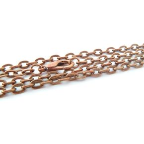 CleverDelights 3x4mm Cable Chain Necklaces - Antique Copper Color - 20 Pack - 24 Inch