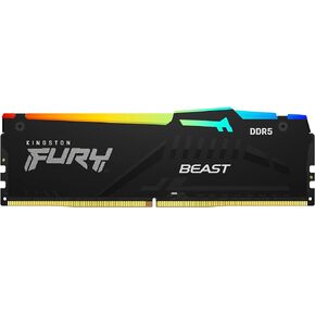 Kingston Fury Beast Black RGB XMP 8GB 6000MT/s DDR5 CL30 DIMM Desktop Gaming Memory Single Module - KF560C30BBA-8