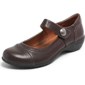 Mary Jane Shoes for Women, Comfortable Low Heel Flat Shoes with Buckle Strap Round Toe, Womens Mary Jane Work Shoes Spring Shoes Retro Wedding Dressy