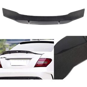 cciyu Black Carbon Fiber Rear Stylish Trunk Spoiler Wing Accessories fit for Mercedes-Benz C-Class W204 Sedan 2008-2014
