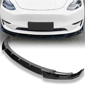 AeroBon Gloss Black Front Lip Spoiler Compatible with 2020-2024 Tesla Model Y Front Bumper Lip (MK Style)