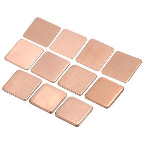 MECCANIXITY Heatsink Copper Sheet Shim 15mm x 15mm Various Thicknesses Thermal Conductive Heat Sink for Electronic Chip Cooling, 3 Sets
