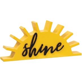لافتة The Bridge Collection Sunshine Wood Block Sign Sun Sunny ديكور مزرعة أصفر ساطع in Saudi Arabia