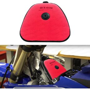 Dirt Bike Dual Foam Air Filter for YZ250F YZF250 YZ450F YZF450 WR250F WR450F, Red, No. 1SL-14451