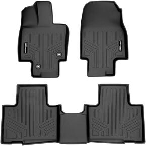 SMARTLINER Floor Mats 2 Row Liner Set Black Compatible with 2020-2022 Highlander (Fits with 2nd Row Bench or Bucket Seats with Center Console)