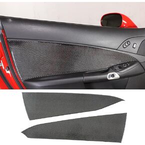 Carbon Fiber Inner Door Panel Cover Trim Kit, Door Armrest Window Side Panel Cover Decorations Interior Door Anti-Collision Anti Kick Sticker Protector for Corvette C6 Z06 ZR1 2005-2013, 2PCS