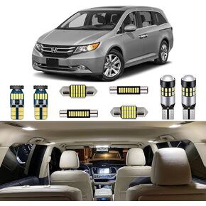 White LED Interior Lights Kit for Honda Odyssey 2011 2012 2013 2014 2015 2016 2017 Super Bright 6000K Interior LED Light Bulb Package + Install Tool
