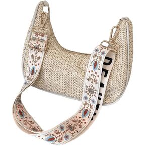Verdusa Women's Straw Crossbody Bags Woven Hobo Bags Shopping Purse