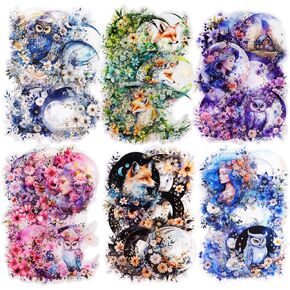180Pcs Forest Witch Scrapbook Stickers, PET Magic Ephemera for Journaling, Craft Supplies and Junk Journal
