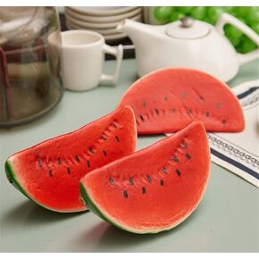3 PCS Artificial Lifelike Simulation Green Red Watermelons Slices Fake Fruit Home Kitchen Cabinet Decoration