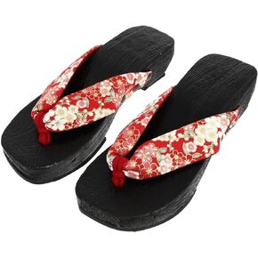 GANAZONO 1 Pair Japanese-style Womens Sandals High Heel Platform Wedge Flip-Flop