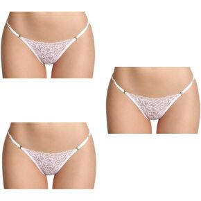Besame Women Sexy Lingerie Bikini Panties Lace Underwear One Size (3 Pack)